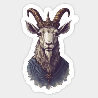 Goat King With Crown Sticker